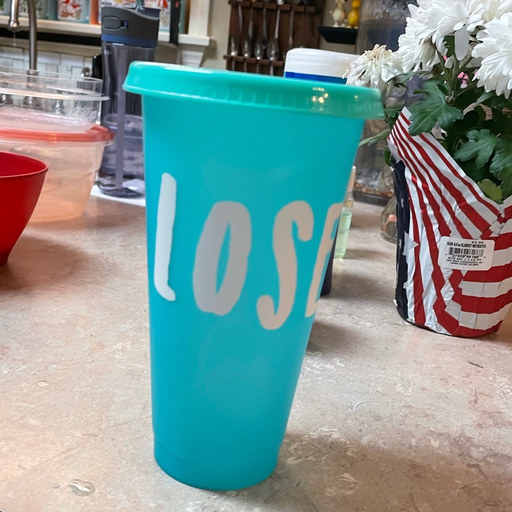 Color Changing Temperature Control Light Blue Aqua LOSER Cup with Lid Tu…